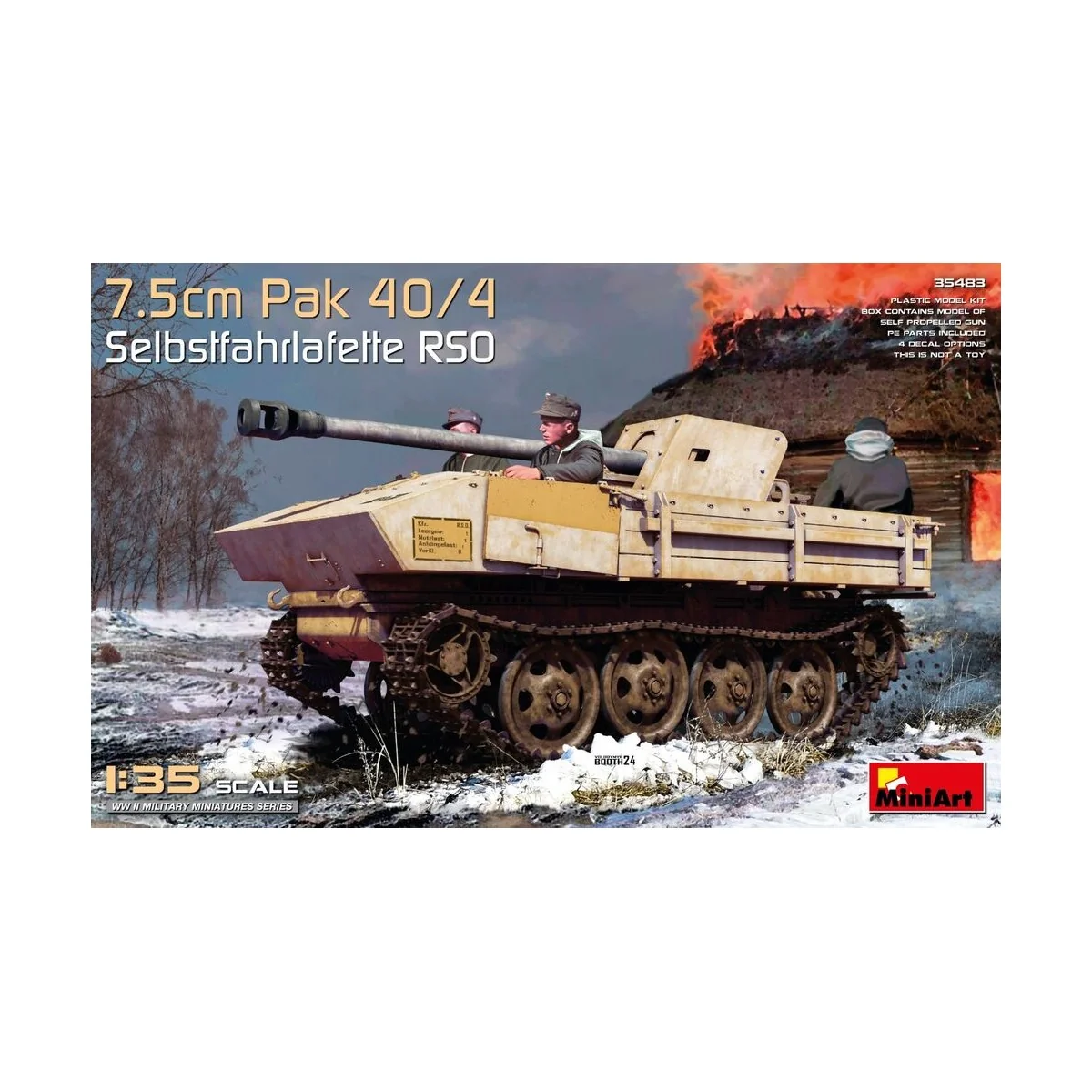 7.5cm Pak 40/4 auf gep. Selbstfahrlafette RSO, 1/35 - MiniArt 35483 7.5cm Pak 40/4 auf gep. Selbstfahrlafette RSO, 1/35 - MiniArt 35483
