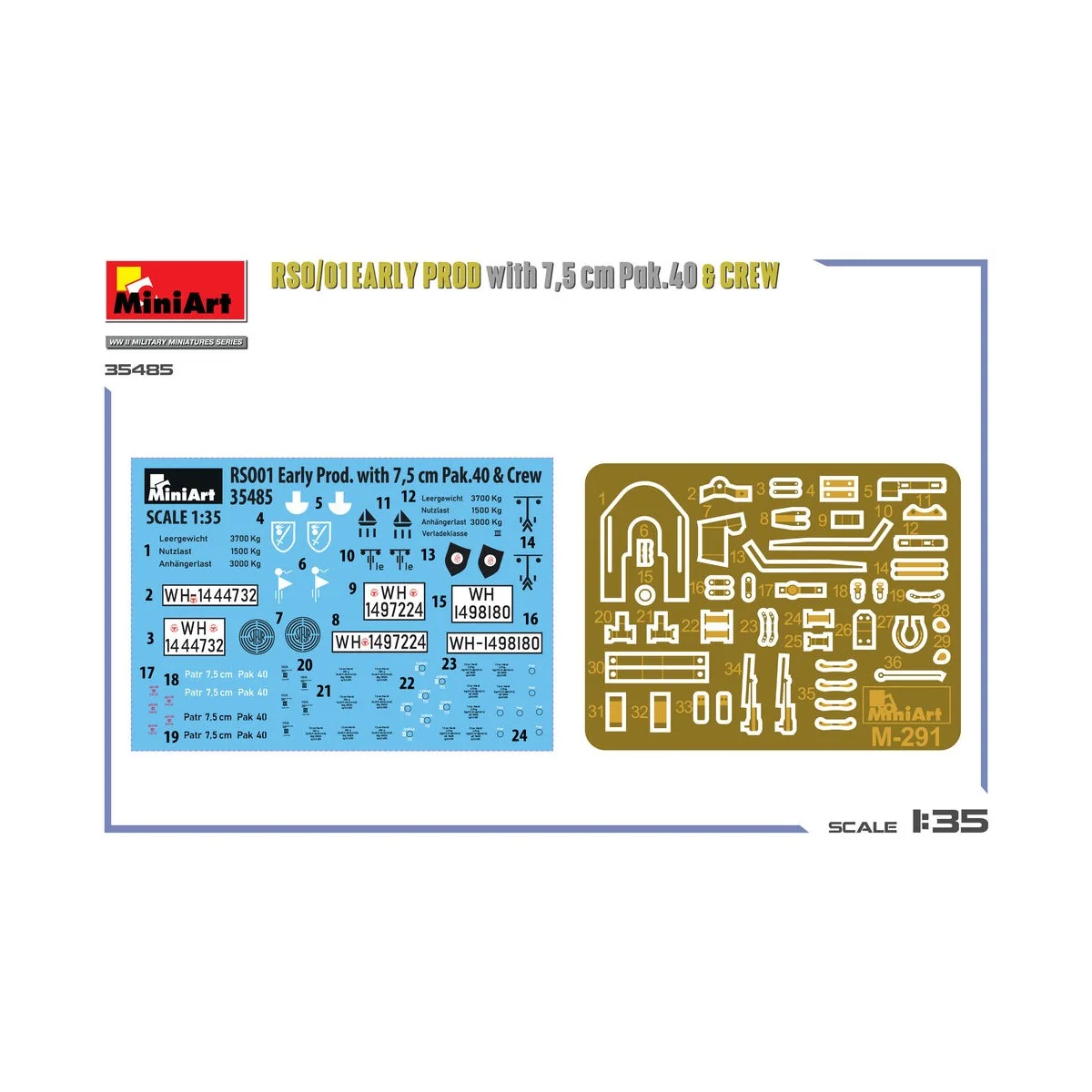 RSO/01 Early Prod. with 7, 5 cm Pak.40 & Crew, 1/35 - MiniArt 35485