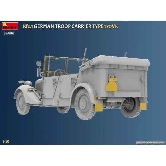 Kfz.1 German Troop Carrier Type 170VK, 1/35 - MiniArt 35486 Kfz.1 German Troop Carrier Type 170VK, 1/35 - MiniArt 35486
