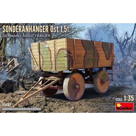 Sonderanhanger Ost 1, 5t. German Cargo Trailer, 1/35 - MiniArt 35487 Sonderanhanger Ost 1, 5t. German Cargo Trailer, 1/35 - MiniArt 35487