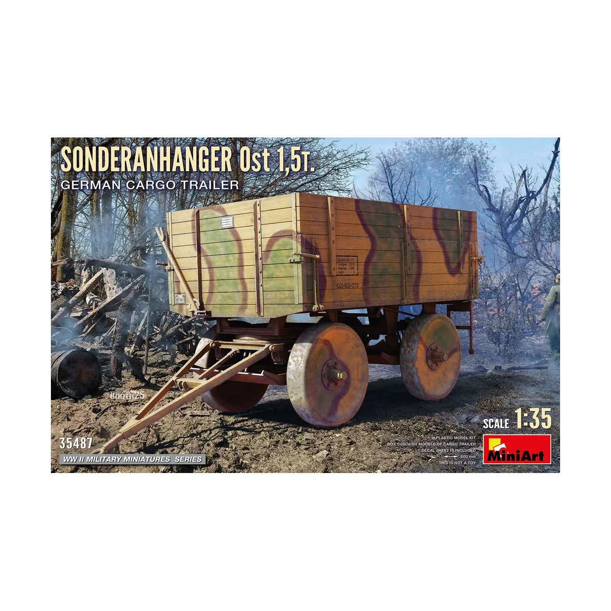 Sonderanhanger Ost 1, 5t. German Cargo Trailer, 1/35 - MiniArt 35487 Sonderanhanger Ost 1, 5t. German Cargo Trailer, 1/35 - MiniArt 35487
