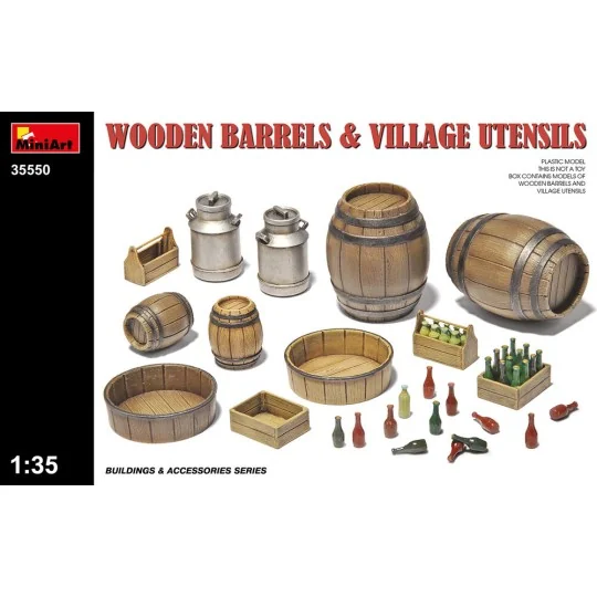 Wooden Barrels & Village Utensils, 1/35 - MiniArt 35550