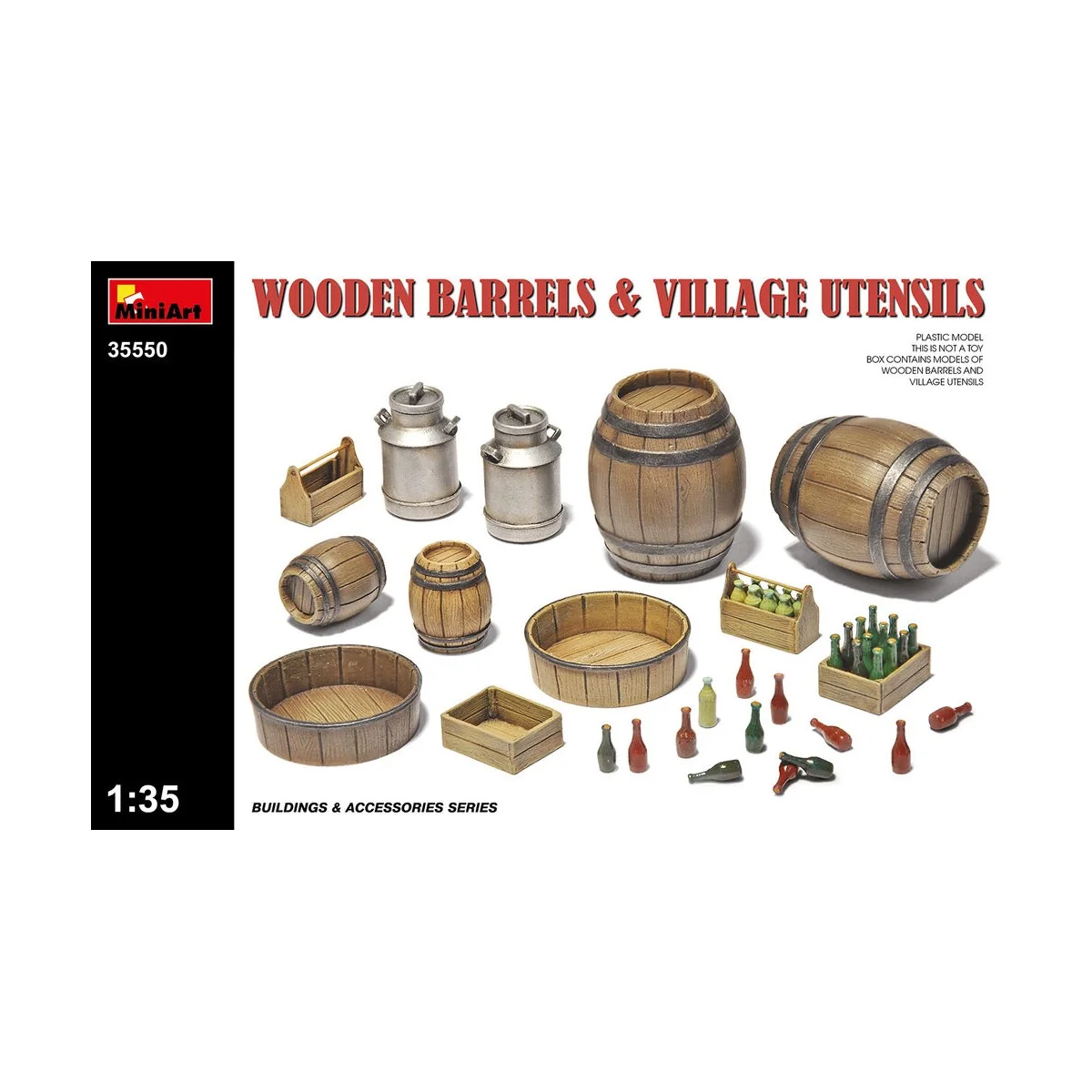 Wooden Barrels & Village Utensils, 1/35 - MiniArt 35550