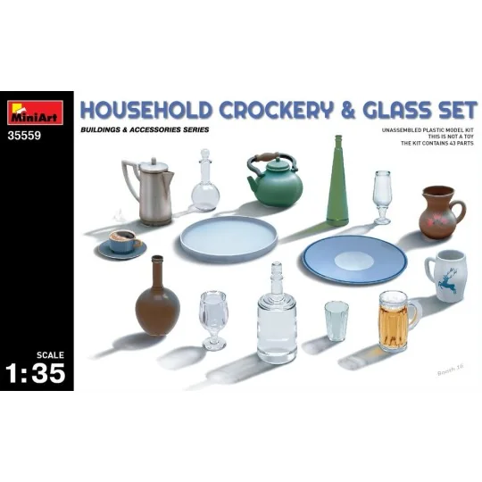 Household Crockery & Glass Set, 1/35 - MiniArt 35559