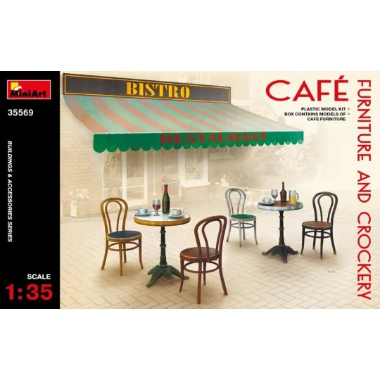 Cafe Furniture & Crockery, 1/35 - MiniArt 35569