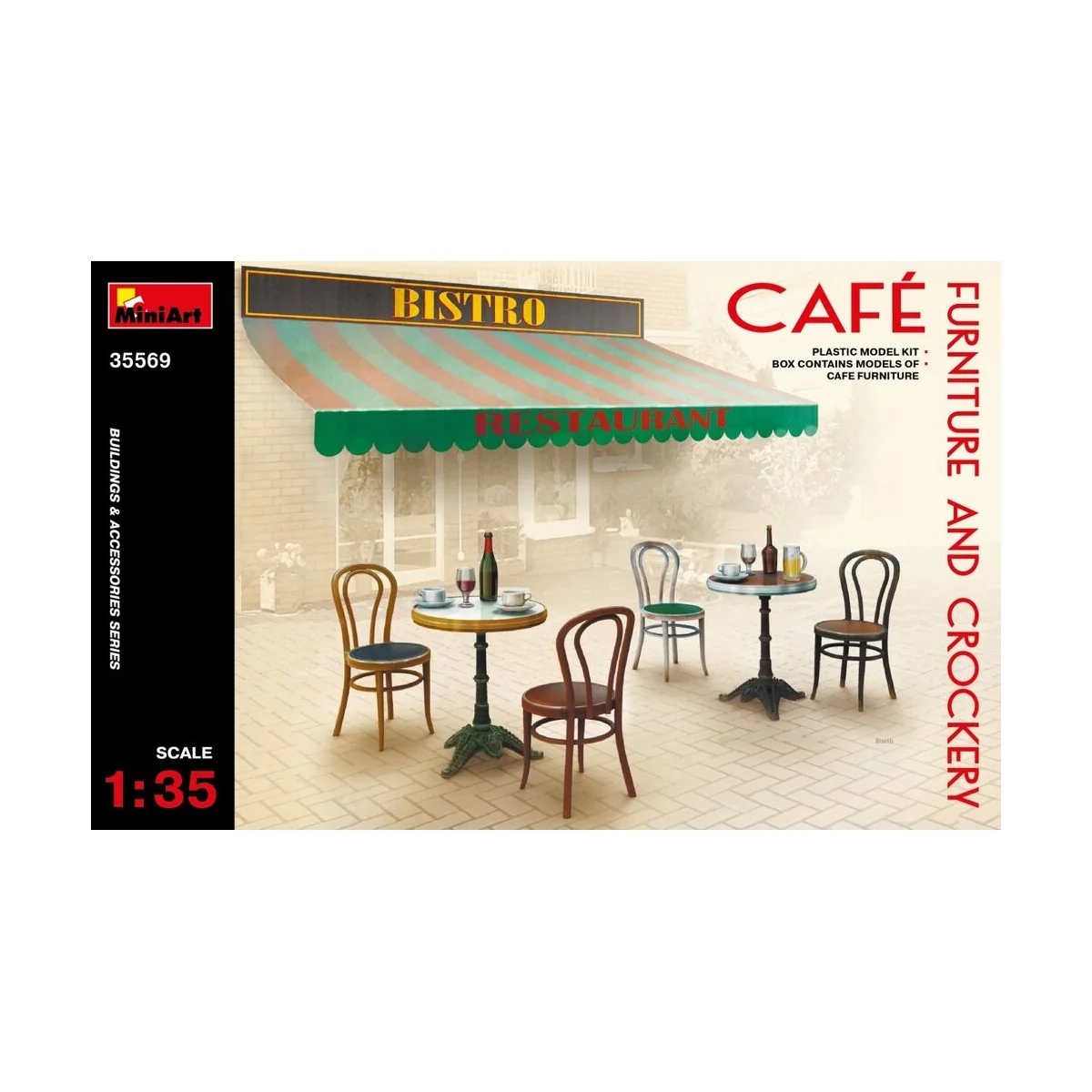 Cafe Furniture & Crockery, 1/35 - MiniArt 35569