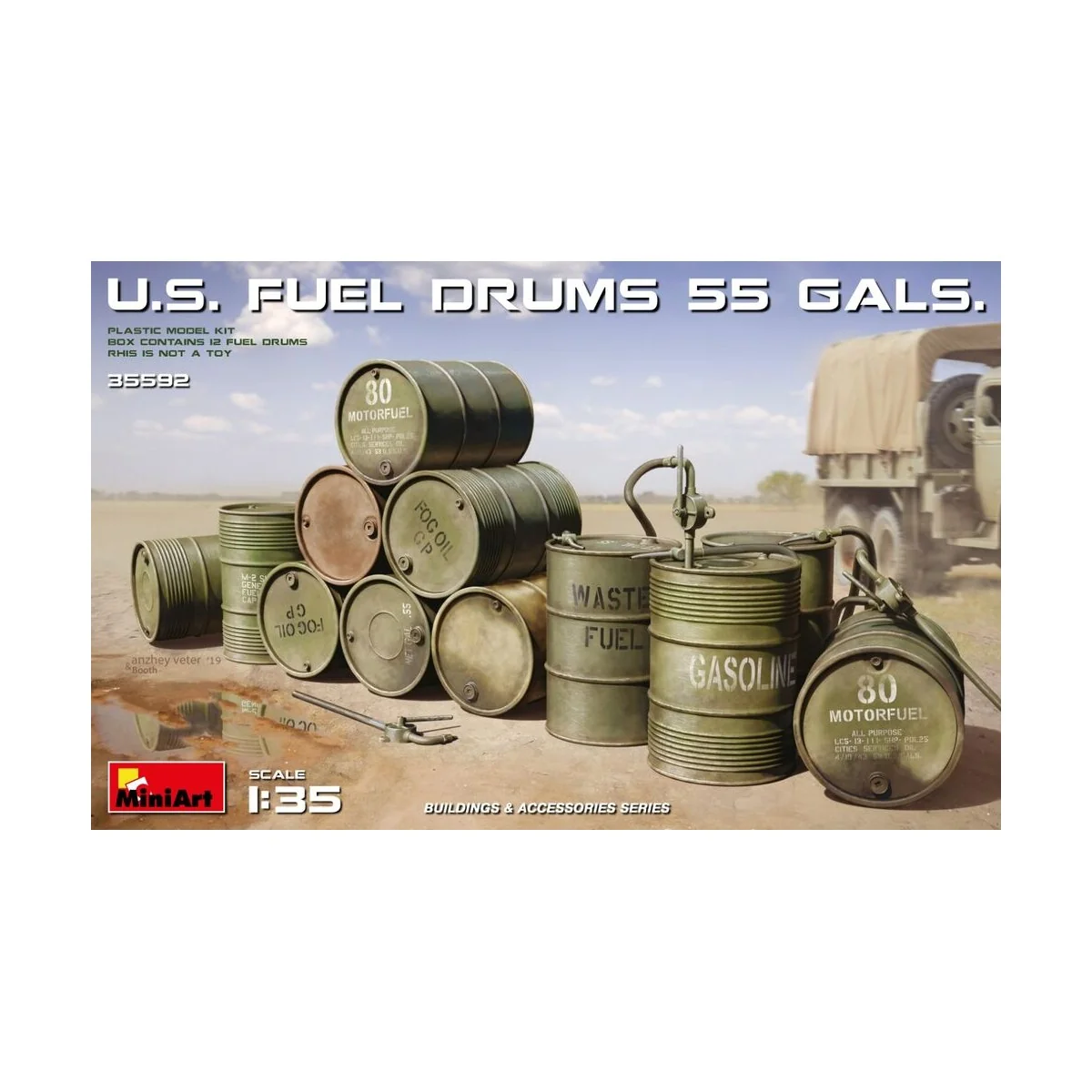 U.S. Fuel Drums (55 Gals.), 1/35 - MiniArt 35592