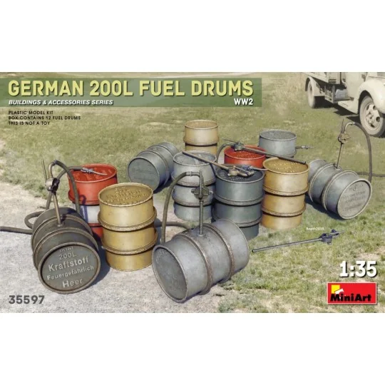 German 200L Fuel Drum Set WW2, 1/35 - MiniArt 35597