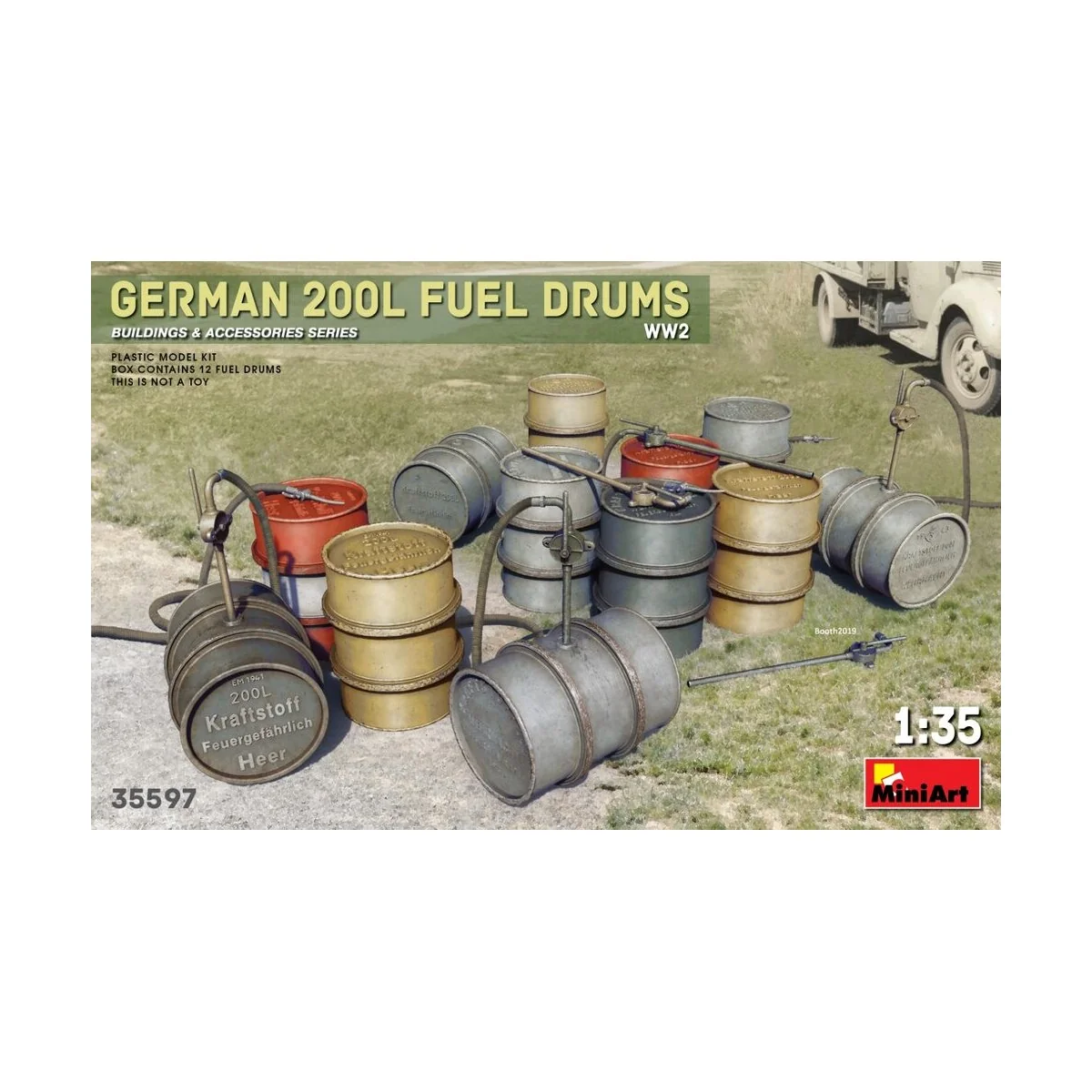 German 200L Fuel Drum Set WW2, 1/35 - MiniArt 35597