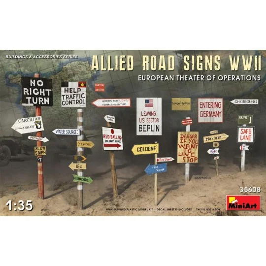 Allied Road SignsWWII. European Theatre of Oper., 1/35 - MiniArt 35608