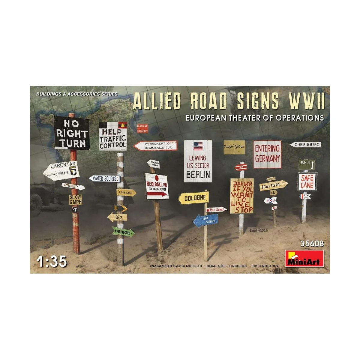Allied Road SignsWWII. European Theatre of Oper., 1/35 - MiniArt 35608
