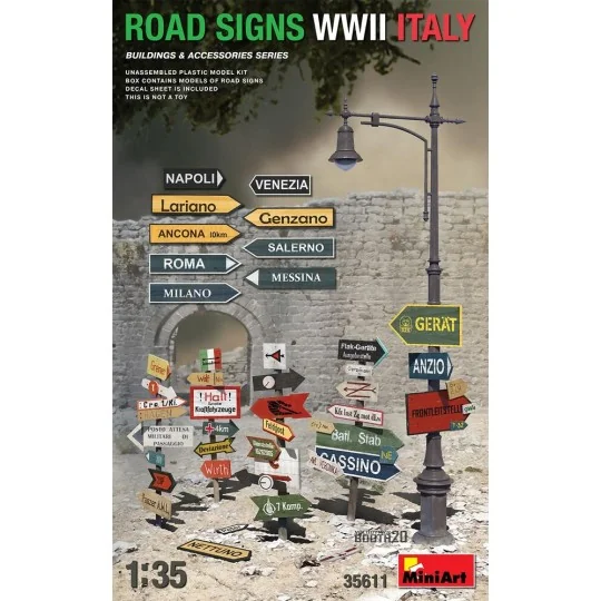Road Signs WWII Italy, 1/35 - MiniArt 35611