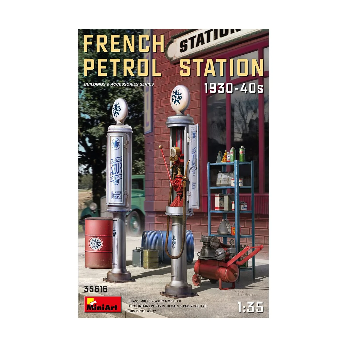 French Petrol Station 1930-40S, 1/35 - MiniArt 35616