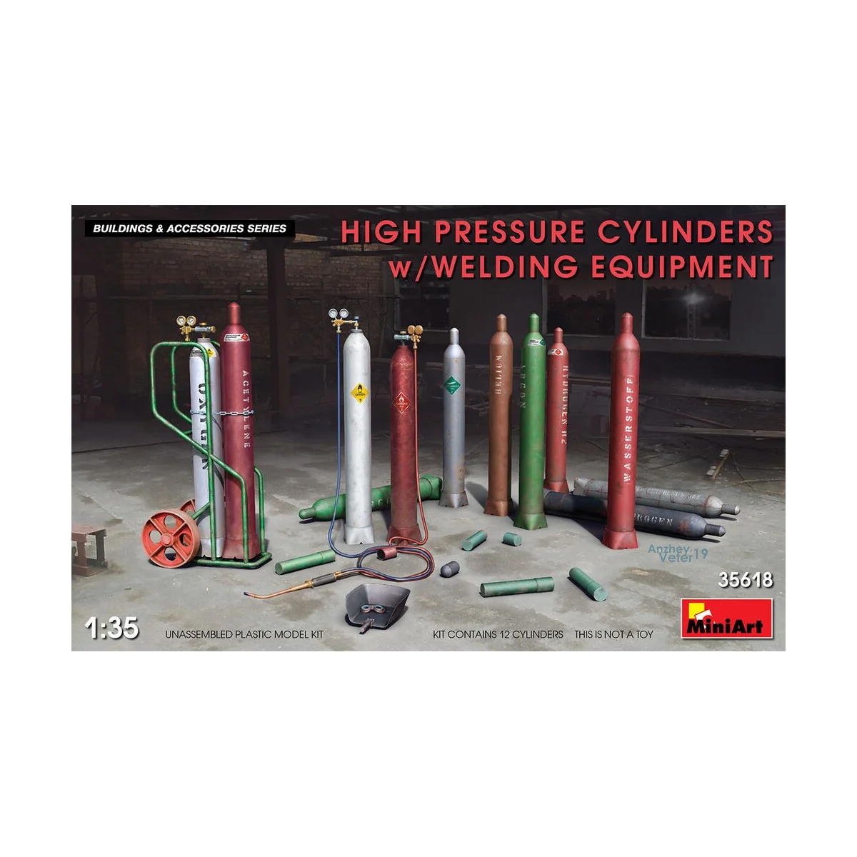 High Pressure Cylinders w/Welding Equipment, 1/35 - MiniArt 35618