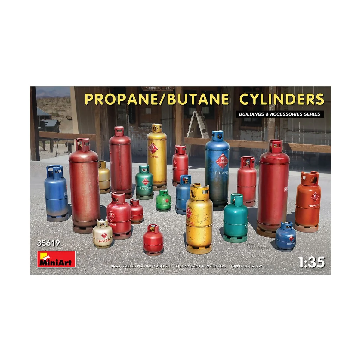 Propane/Butane Cylinders, 1/35 - MiniArt 35619 Propane/Butane Cylinders, 1/35 - MiniArt 35619