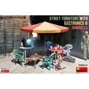 Street Furniture With Electronics & Umbrella, 1/35 - MiniArt 35647