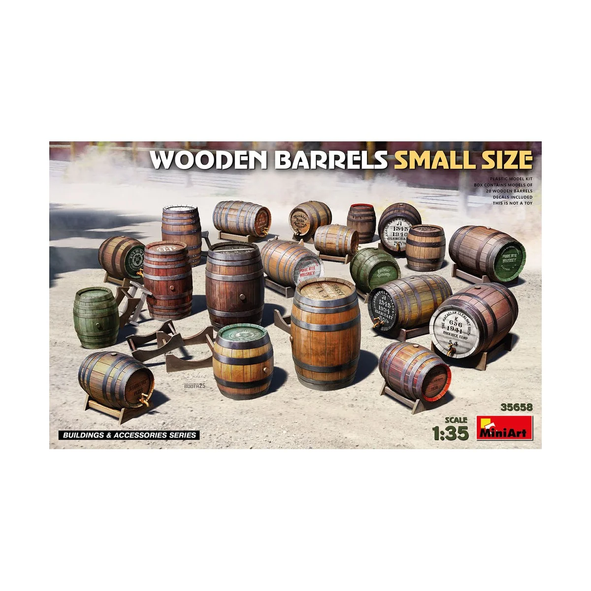 Wooden Barrels Small Size, 1/35 - MiniArt 35658 Wooden Barrels Small Size, 1/35 - MiniArt 35658