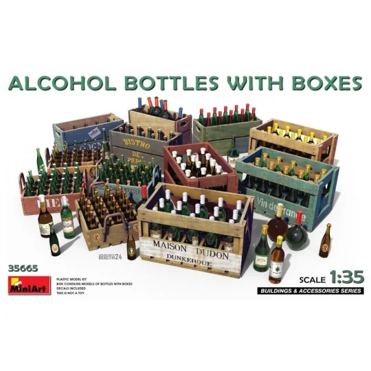 Alcohol Bottles w/Boxes, 1/35 - MiniArt 35665