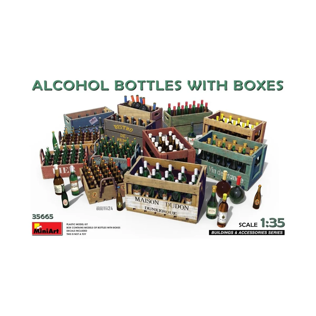 Alcohol Bottles w/Boxes, 1/35 - MiniArt 35665