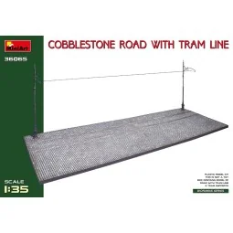 Cobblestone Road w/Tram Line (Injection Mold), 1/35 - MiniArt 36065