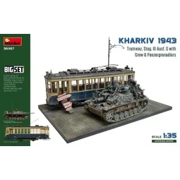 Kharkiv 1943: Tram & Stug. III Ausf. G w/Crew. Big Set, 1/35 - Mini...
