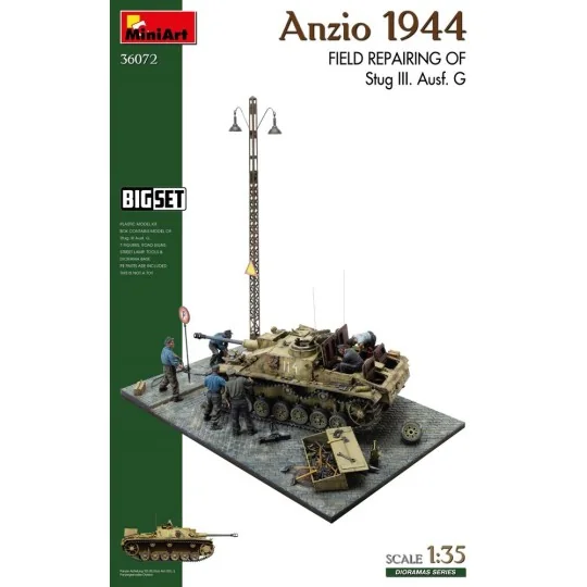 Anzio 1944. Field Repairing of Stug III. Ausf. G. Big Set, 1/35 - M...
