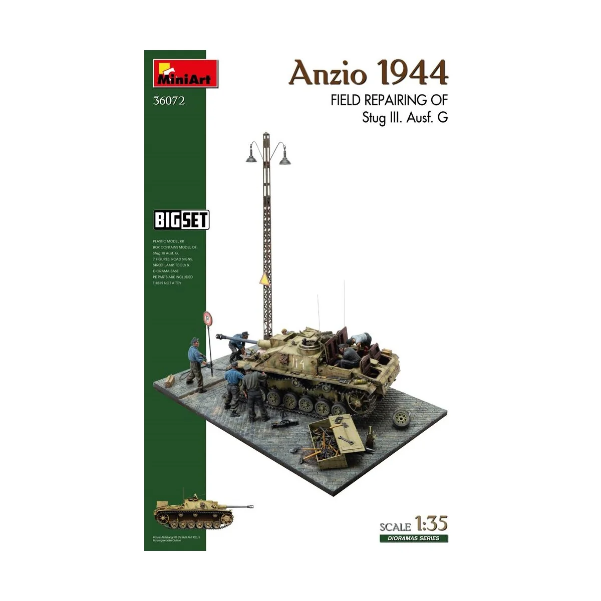 Anzio 1944. Field Repairing of Stug III. Ausf. G. Big Set, 1/35 - M...