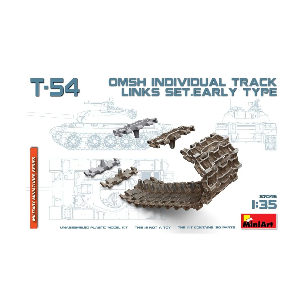 T-54 OMSh Individual Track Links Set.Early Type, 1/35 - MiniArt 37046