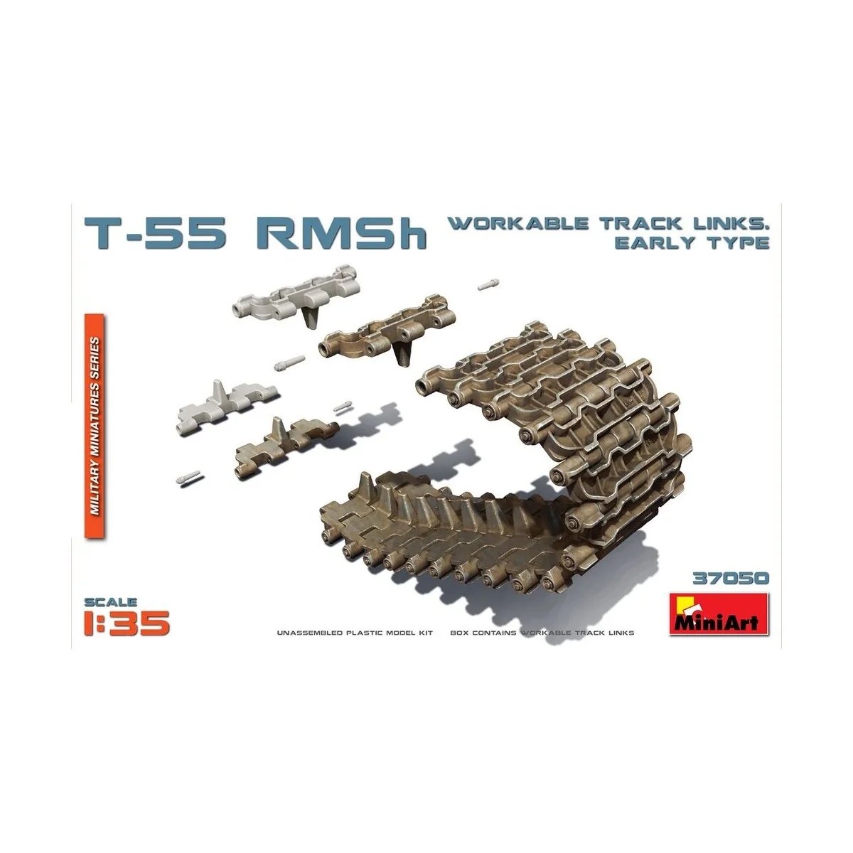 T-55 RMSh Workable Track Links. Early Type, 1/35 - MiniArt 37050 T-55 RMSh Workable Track Links. Early Type, 1/35 - MiniArt 37050