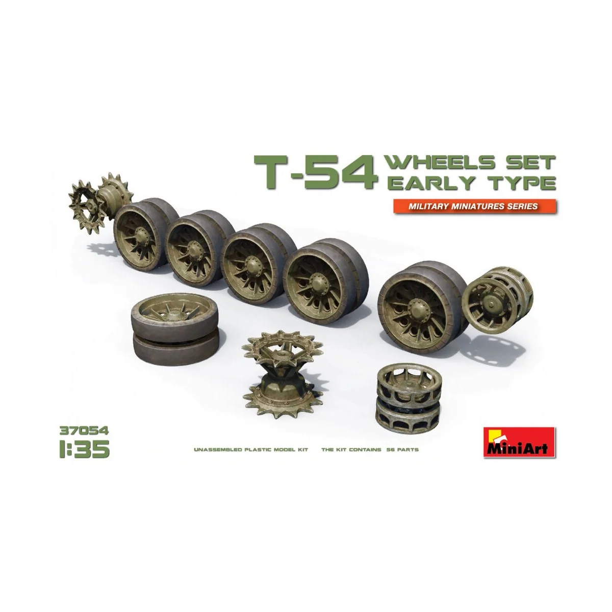 T-54 Wheels Set. Early Type, 1/35 - MiniArt 37054 T-54 Wheels Set. Early Type, 1/35 - MiniArt 37054