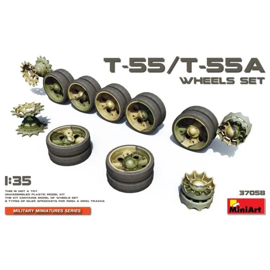 T-55/T-55A Wheels Set, 1/35 - MiniArt 37058 T-55/T-55A Wheels Set, 1/35 - MiniArt 37058