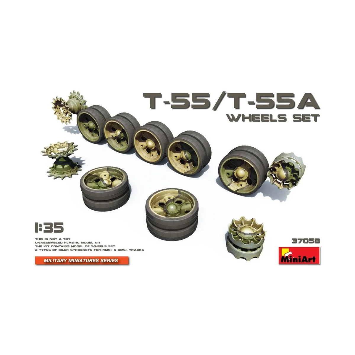 T-55/T-55A Wheels Set, 1/35 - MiniArt 37058 T-55/T-55A Wheels Set, 1/35 - MiniArt 37058