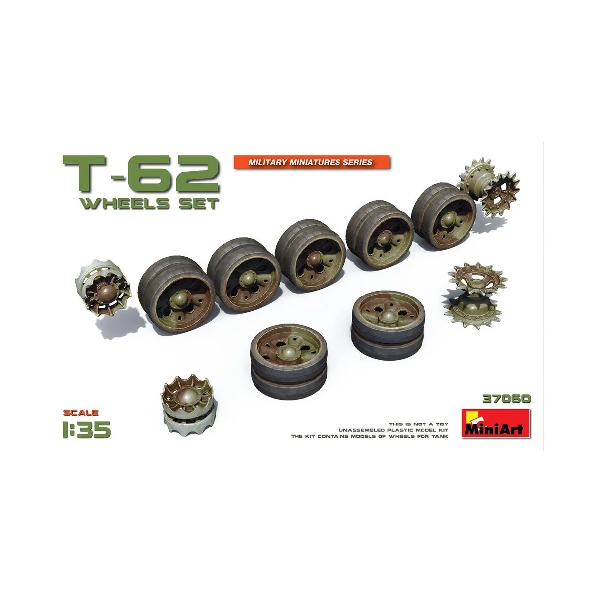 T-62 Wheels Set, 1/35 - MiniArt 37060 T-62 Wheels Set, 1/35 - MiniArt 37060