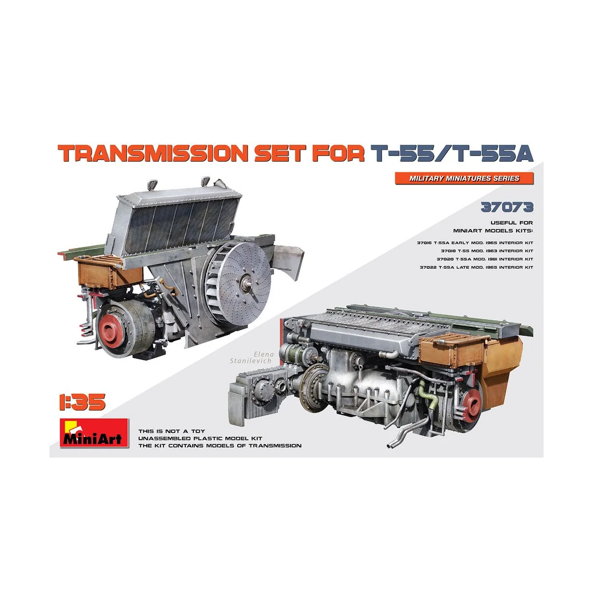 Transmission Set for T-55/T-55A, 1/35 - MiniArt 37073 Transmission Set for T-55/T-55A, 1/35 - MiniArt 37073