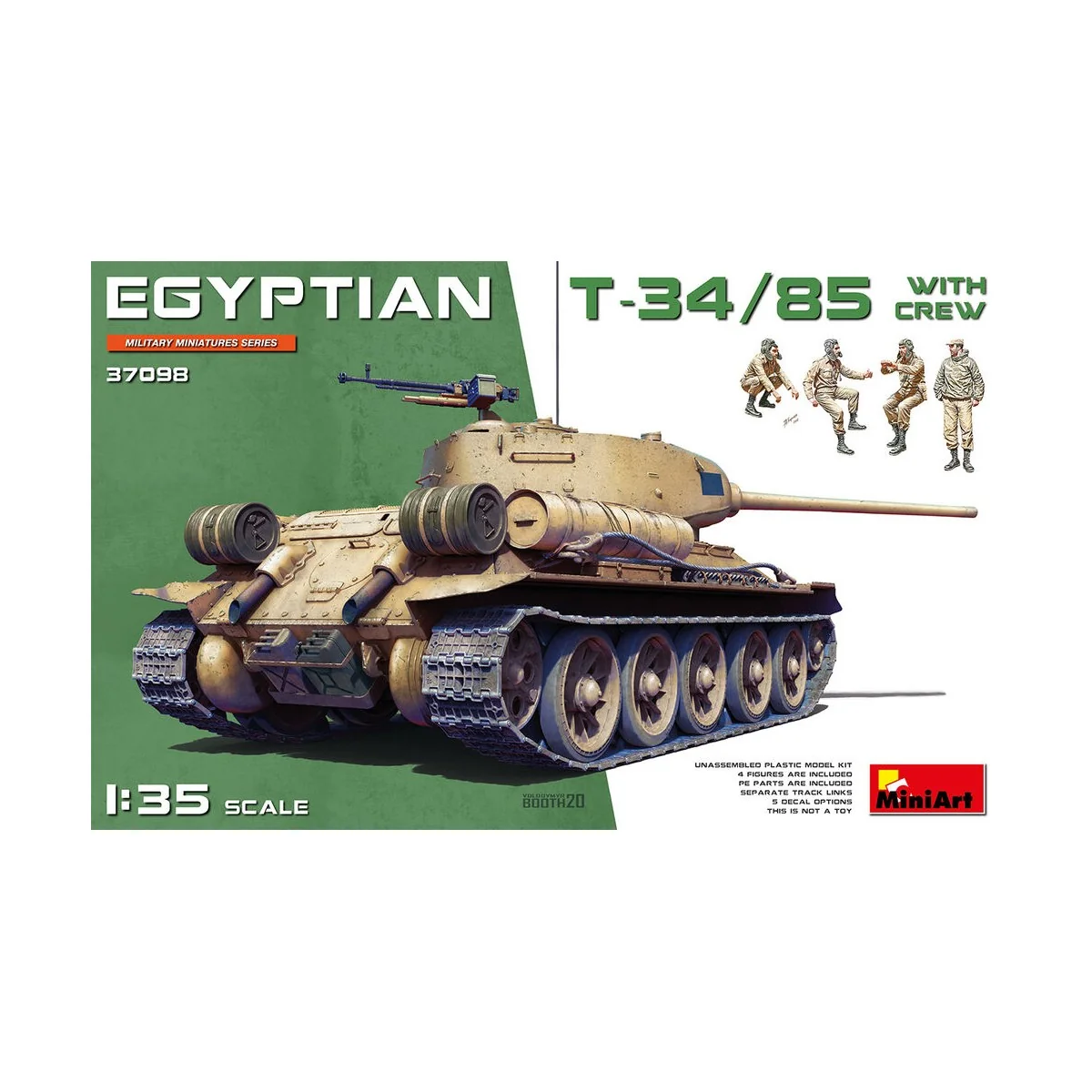 Egyptian T-34/85 w/crew, 1/35 - MiniArt 37098