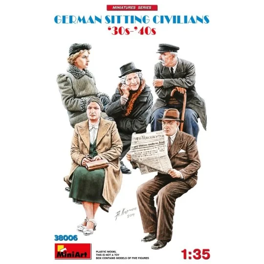 German Sitting Civilians '30s-'40s, 1/35 - MiniArt 38006 German Sitting Civilians '30s-'40s, 1/35 - MiniArt 38006