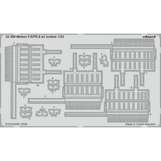 Meteor F.8/FR.9 air brakes for Revell, 1/32 - Eduard Accessories 32499