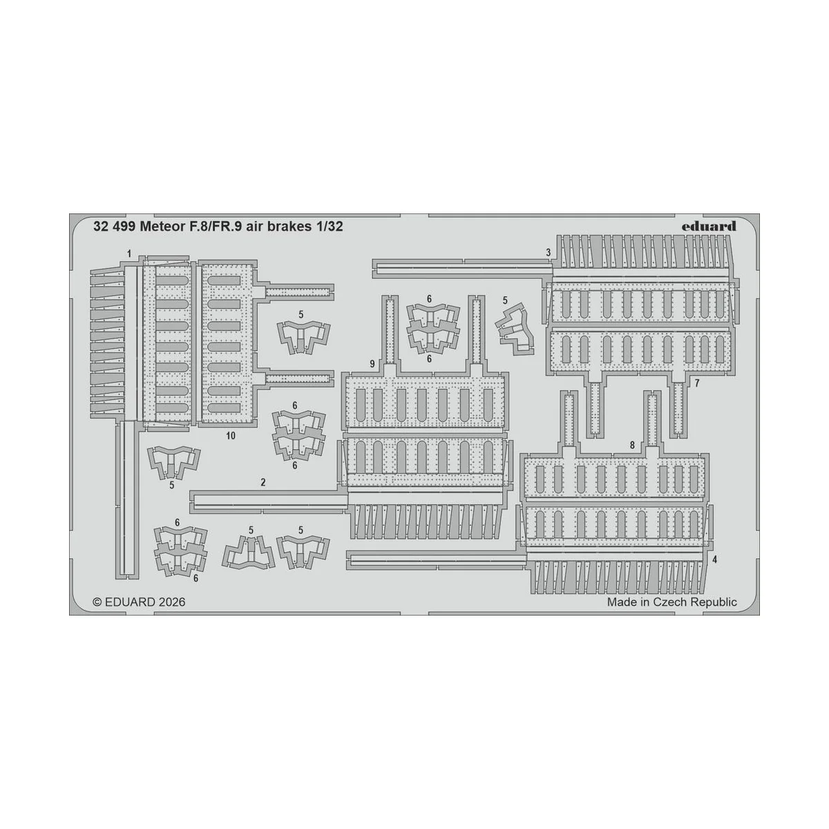 Meteor F.8/FR.9 air brakes for Revell, 1/32 - Eduard Accessories 32499