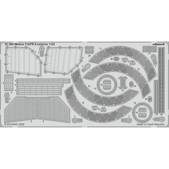 Meteor F.8/FR.9 exterior for Revell, 1/32 - Eduard Accessories 32500