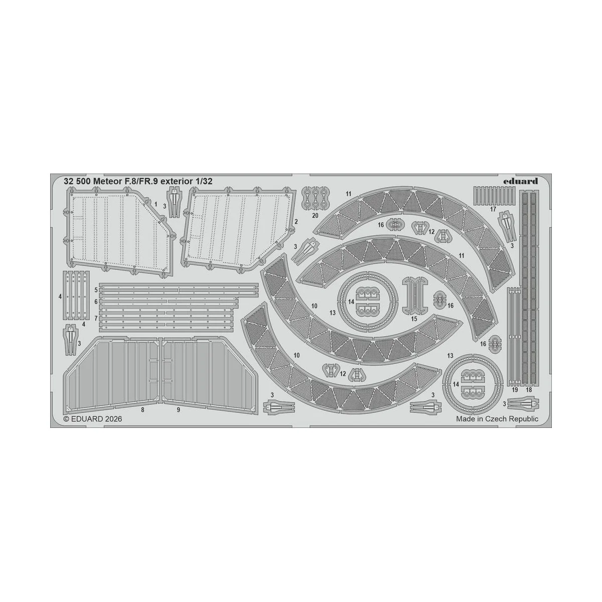 Meteor F.8/FR.9 exterior for Revell, 1/32 - Eduard Accessories 32500