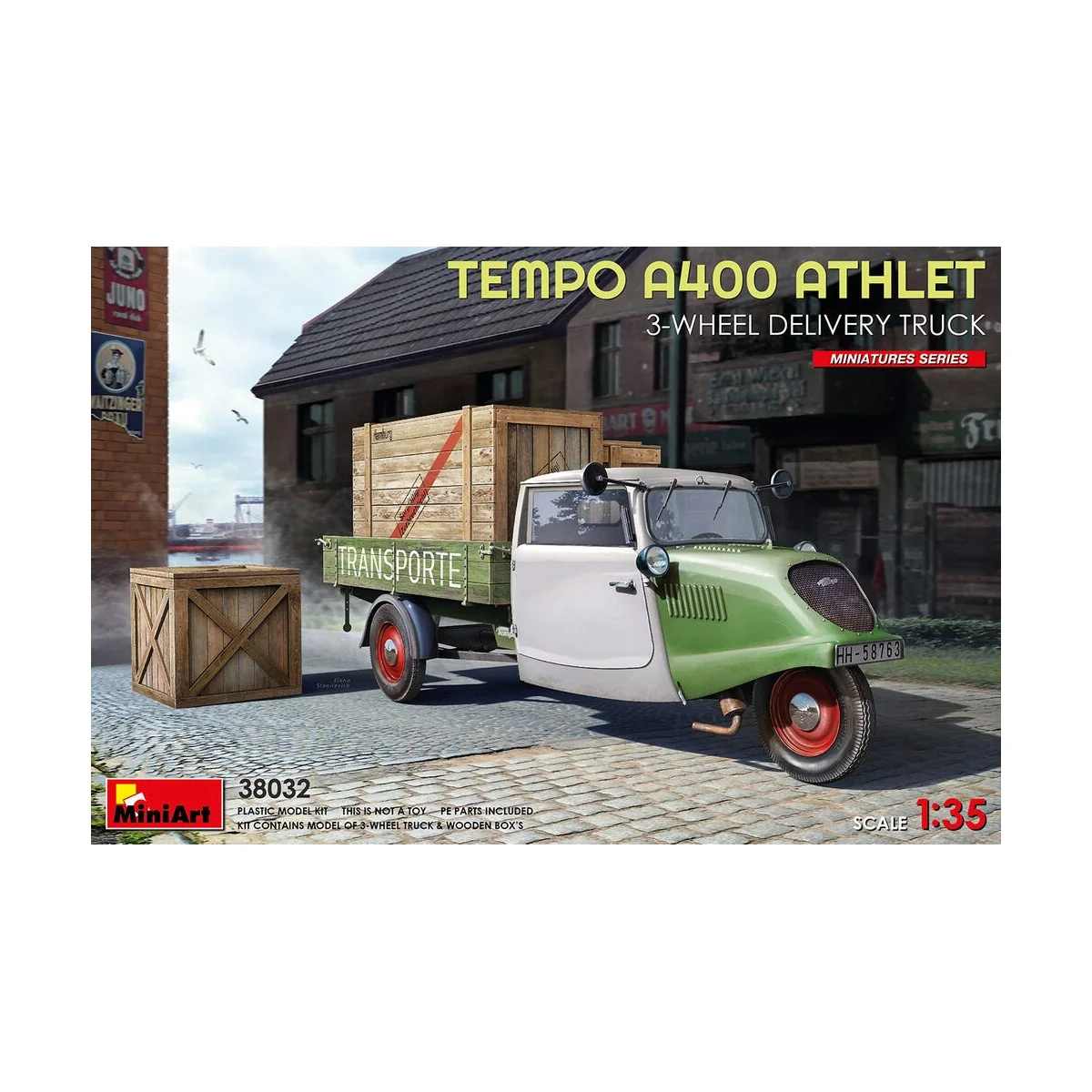 Tempo A400 Athlet 3-Wheel Delivery Truck, 1/35 - MiniArt 38032