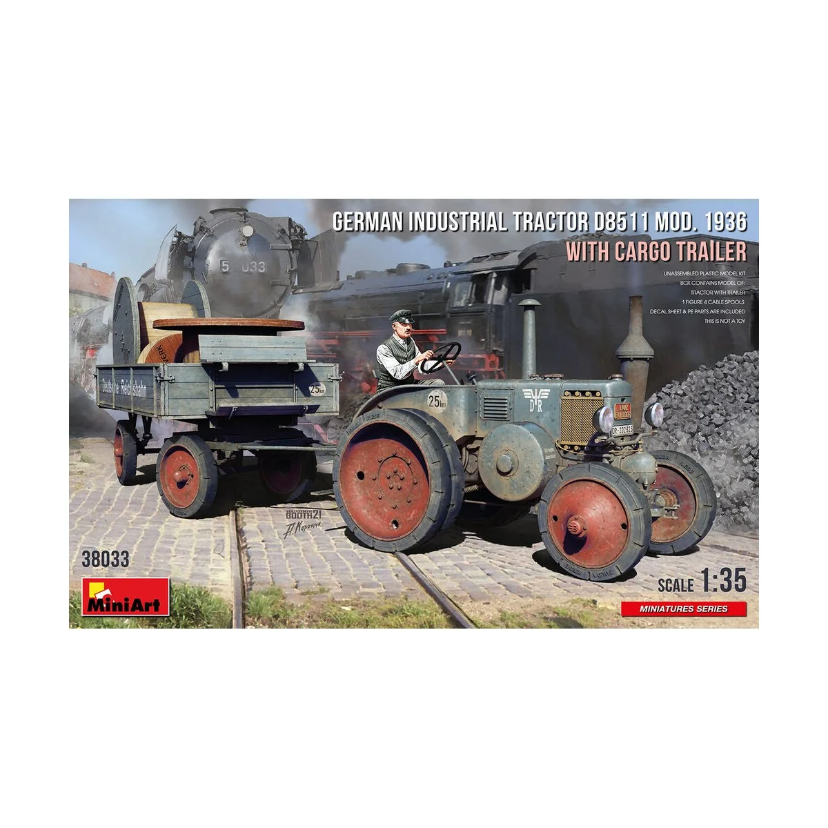German Industrial Tractor D8511 Mod. 1936 with Cargo Trailer (1 Fig...
