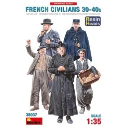 French Civilians '30-'40s. Resin Heads, 1/35 - MiniArt 38037