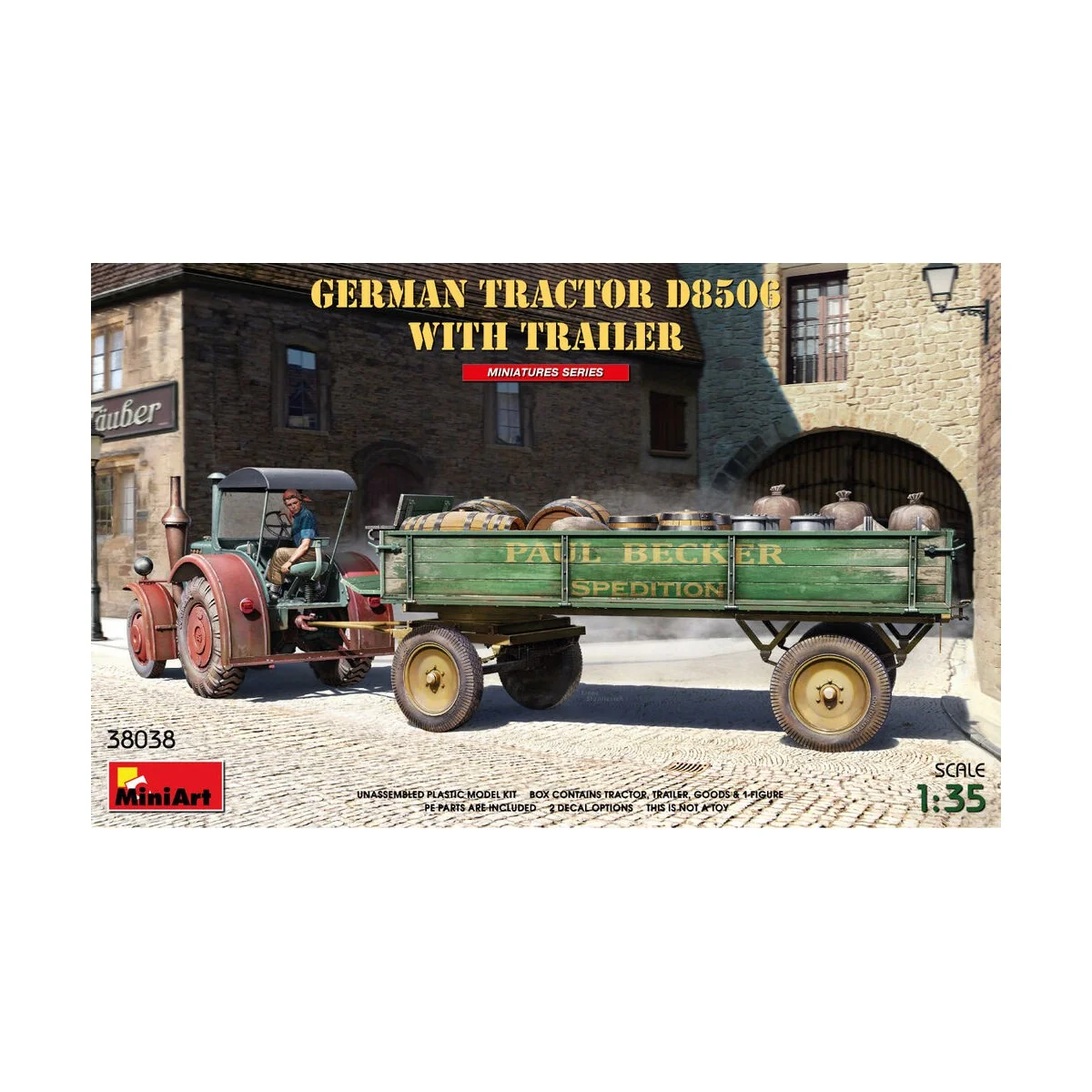 German Tractor D8506 with Trailer, 1/35 - MiniArt 38038