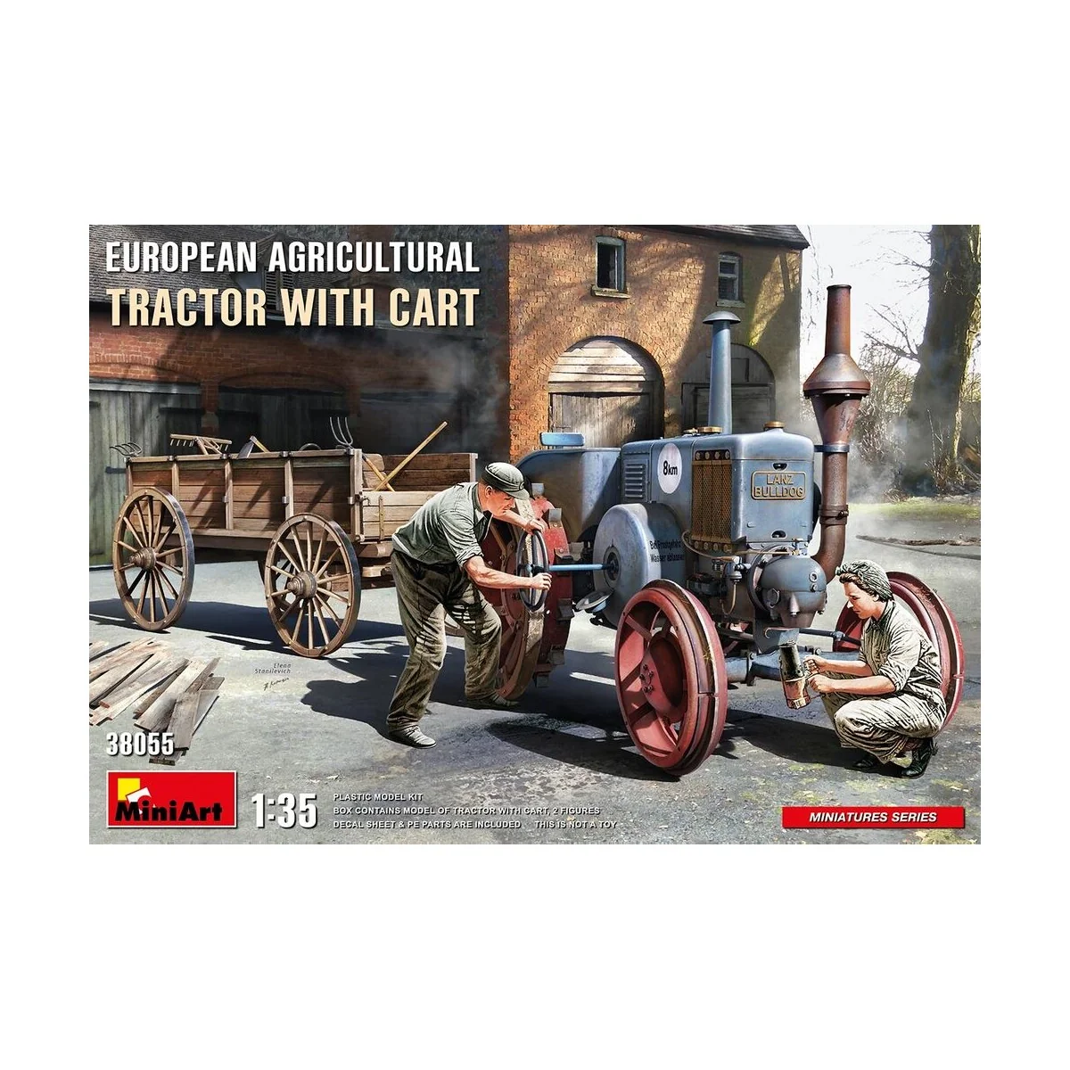European Agricultural Tractor with Cart, 1/35 - MiniArt 38055