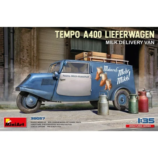 Tempo A400 Lieferwagen. Milk Delivery Van, 1/35 - MiniArt 38057