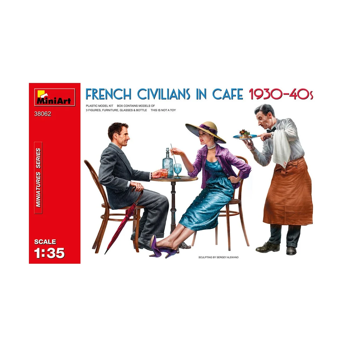 French Civilians in Cafe 1930-40s, 1/35 - MiniArt 38062 French Civilians in Cafe 1930-40s, 1/35 - MiniArt 38062
