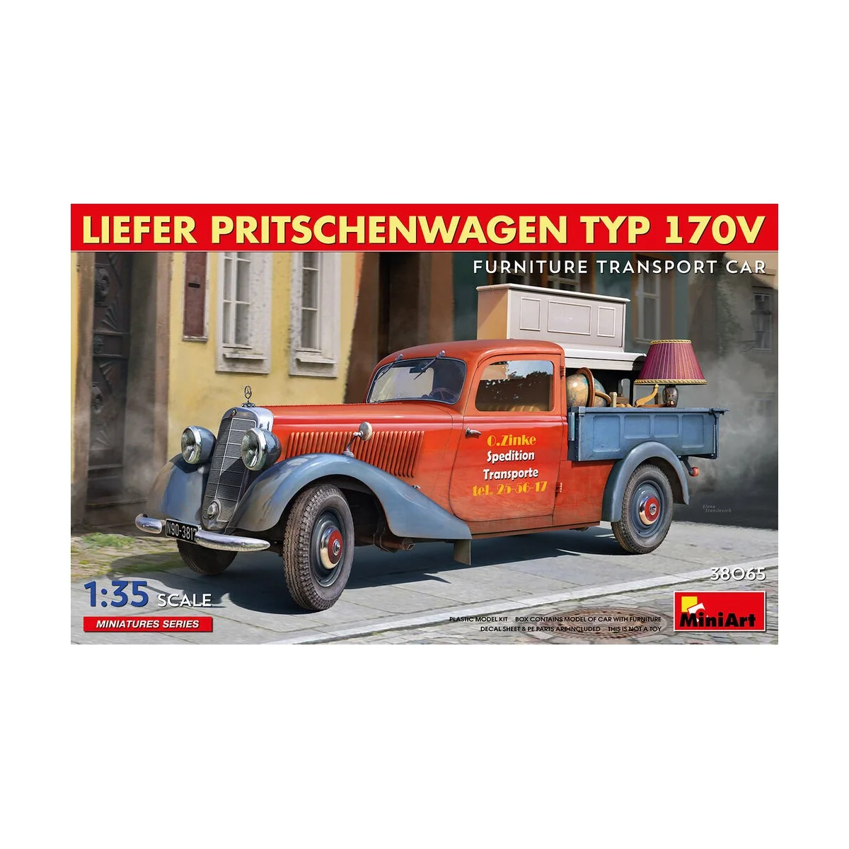 Liefer Pritschenwagen Typ 170V Furniture Transport Car, 1/35 - Mini...