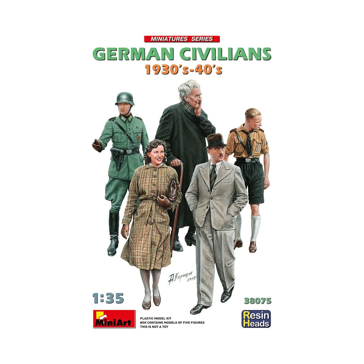 German Civilians 1930-40s. Resin Heads, 1/35 - MiniArt 38075
