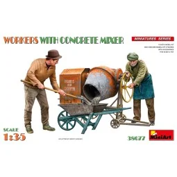 WORKERS WITH CONCRETE MIXER, 1/35 - MiniArt 38077